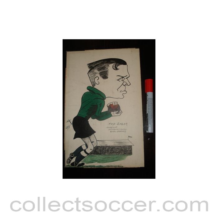 1937 - Ted Sagar - Everton's international goalkeeper - Caricature 1937