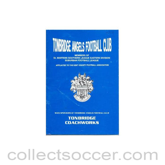 1999 - Tonbridge Angels v Mechelen official programme 27/11/1999 European Cup