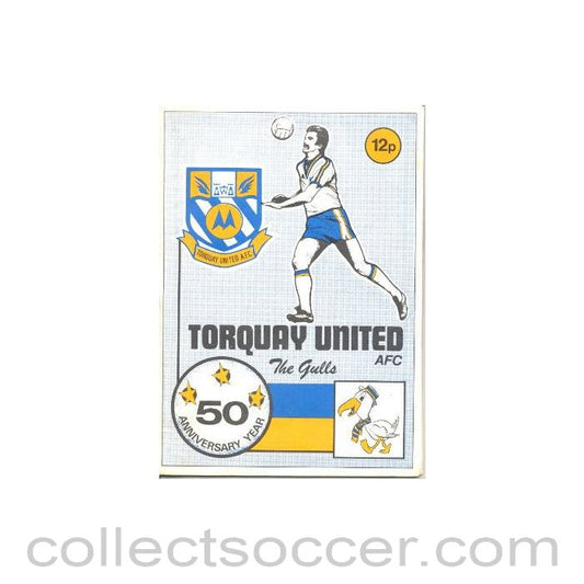 1977 - Torquay United v Crewe official programme Season 1977-1978