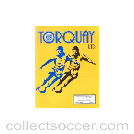 1978 - Torquay United v Plymouth Argyle official programme 16/08/1978