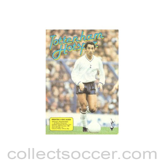 1981 - Tottenham Hotspur v Brighton & Hove Albion official programme 24/10/1981 Football League