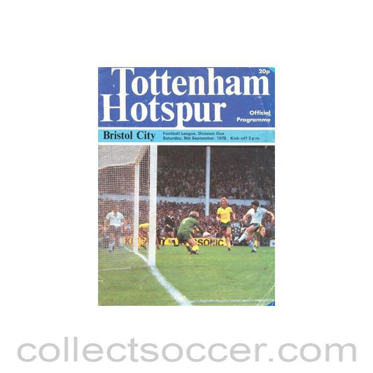 1978 - Tottenham Hotspur v Bristol City official programme 09/09/1978