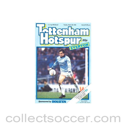 1986 - Tottenham Hotspur v Everton official programme 04/03/1986 F.A. Cup