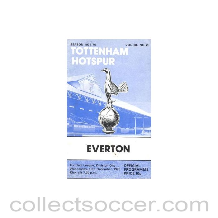 1975 - Tottenham Hotspur v Everton official programme 10/12/1975