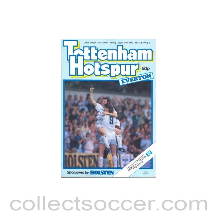 1985 - Tottenham Hotspur v Everton official programme 26/08/1985 Canon League