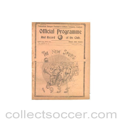 1935 - Tottenham Hotspur v Huddersfield official programme 05/01/1935