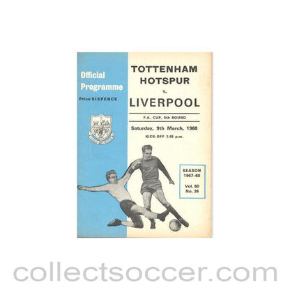 1968 - Tottenham Hotspur v Liverpool official programme 09/03/1968