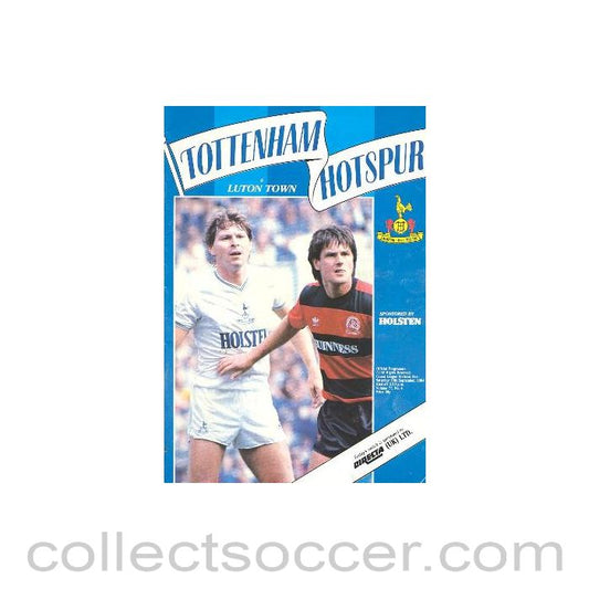 1984 - Tottenham Hotspur v Luton Town official programme 29/09/1984 Canon League