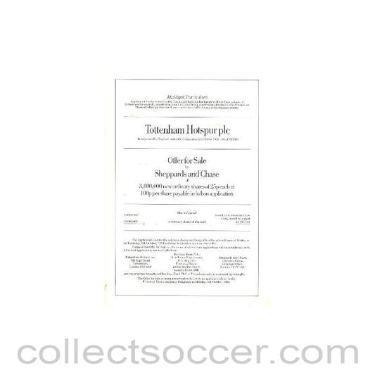 1983 - Tottenham Hotspur v Nottingham Forest official programme 02/10/1983 Canon League