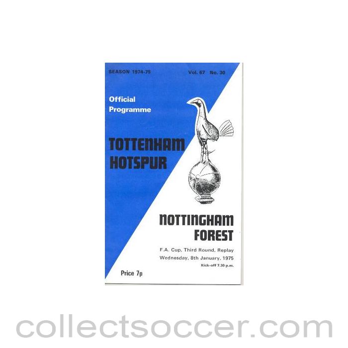 1975 - Tottenham Hotspur v Nottingham Forest official programme 08/01/1975