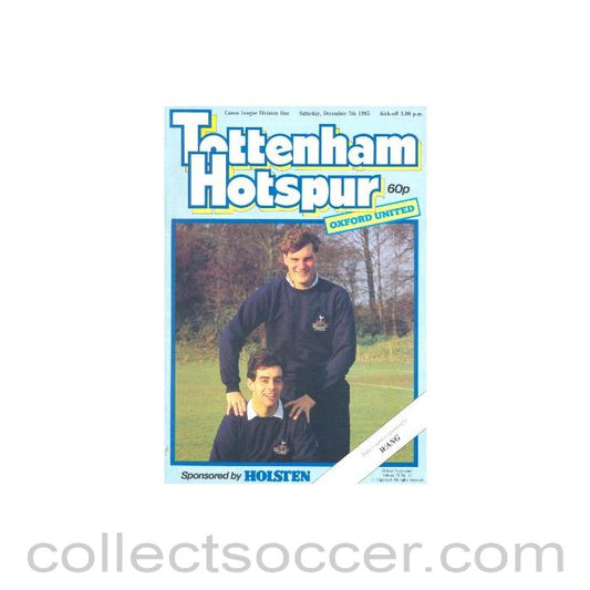 1985 - Tottenham Hotspur v Oxford United official programme 07/12/1985 Canon League