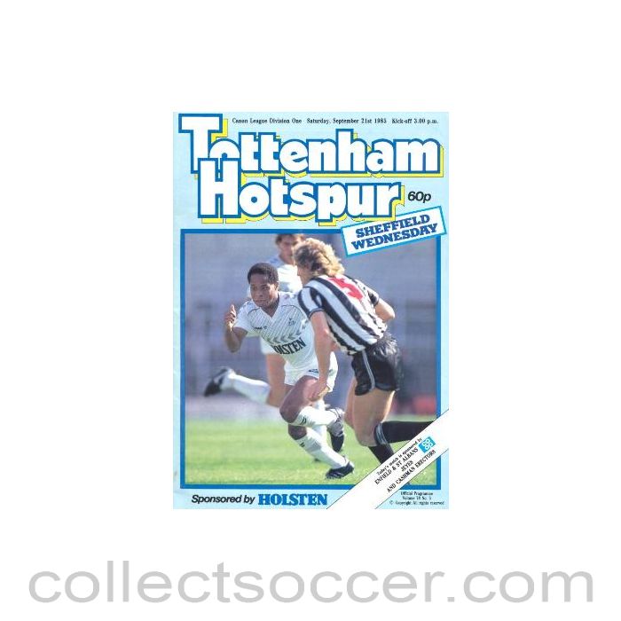 1985 - Tottenham Hotspur v Sheffield Wednesday official programme 21/09/1985 Canon League