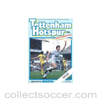 1985 - Tottenham Hotspur v Southampton official programme 02/10/1985 Screen Sport Super Cup