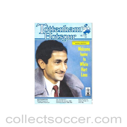 1983 - Tottenham Hotspur v Southampton official programme 08/01/1983 F.A. Cup