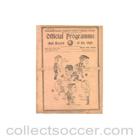 1935 - Tottenham Hotspur v Sunderland official programme 23/02/1935