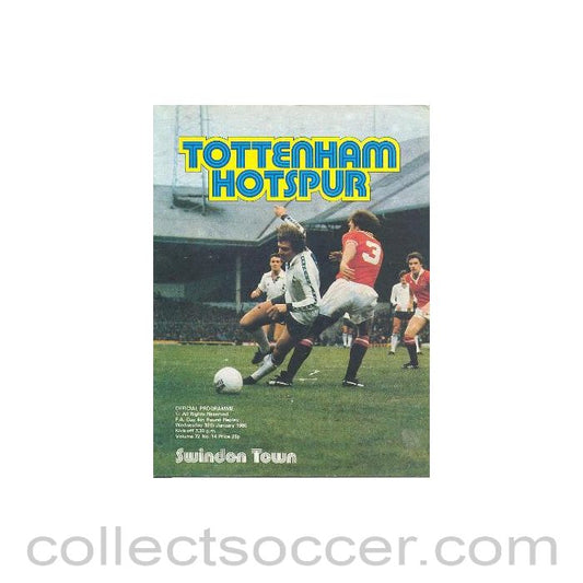 1980 - Tottenham Hotspur v Swindon Town official programme 30/01/1980 F.A. Cup 4th Round Replay