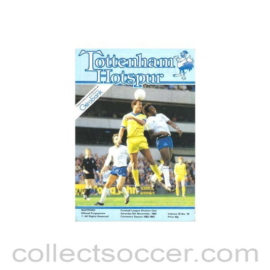 1982 - Tottenham Hotspur v Watford official programme 06/11/1982 Football League