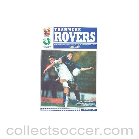 1991 - Tranmere Rovers vChelsea official programme 08/10/1991