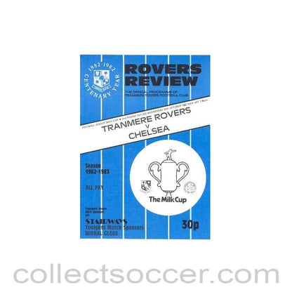 1982 - Tranmere Rovers vChelsea official programme 27/10/1982