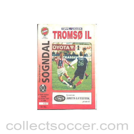 1997 Tromso v Sogndal (Norway) official programme 12/10/1997 League