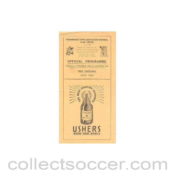 1959 - Trowbridge v Dartford official programme 03/01/1959
