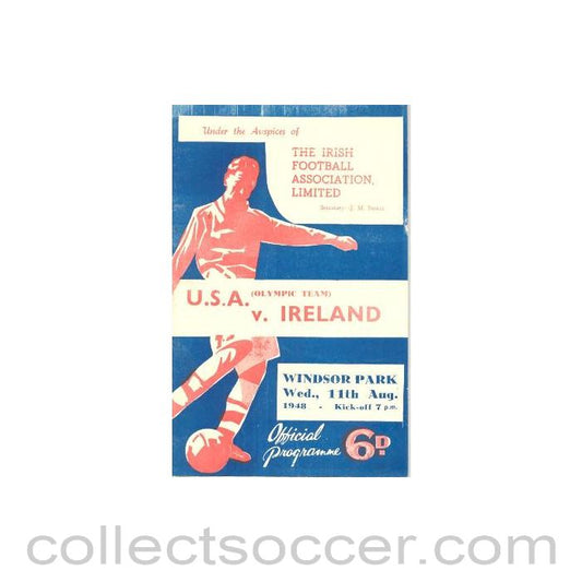 1948 - Ireland v USA Olympic Team official programme 11/08/1948