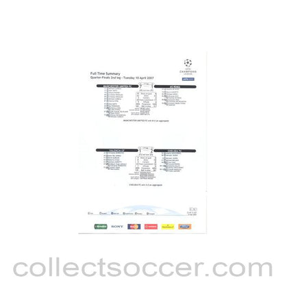 2007 - Valencia v Chelsea Full Time Summary colour 10/04/2007 Champions League