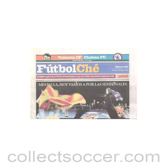 2007 - Valencia v Chelsea Futbol Che Italian newspaper 10/04/2007