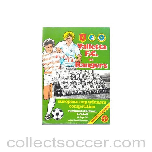 1983 - Valletta, Malta v Glasgow Rangers official programme 14/09/1983 European Cup Winners Cup