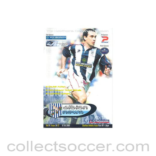 2000 - West Bromwich Albion v Charlton Athletic official programme 07/05/2000 Football League