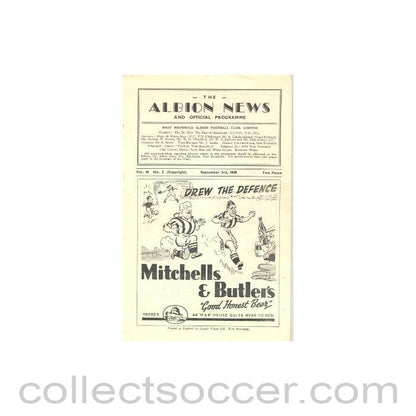 1949 - West Bromwich Albion vChelsea official programme 03/09/1949