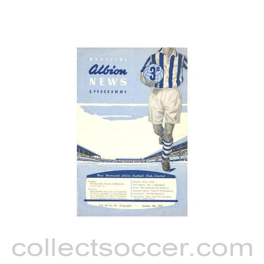 1954 - West Bromwich Albion v Chelsea FA Cup 3rd Round Football Programme 09/01/1954