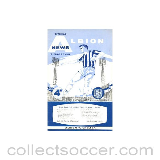 1963 - West Bromwich Albion vChelsea official programme 09/11/1963