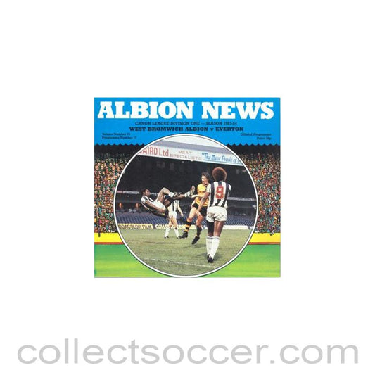 1984 - West Bromwich Albion v Everton official programme 11/02/1984 Canon League