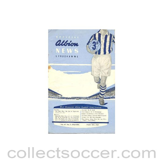 1955 - West Bromwich Albion v Everton official programme 24/08/1955 Football League