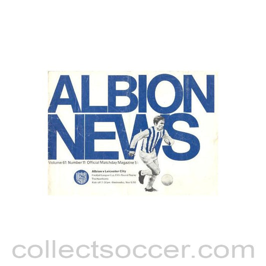 1969 - West Bromwich Albion v Leicester City official programme 05/11/1969 Football League