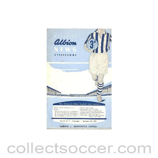 1959 - West Bromwich Albion v Newcastle United official programme 09/09/1959 Football League