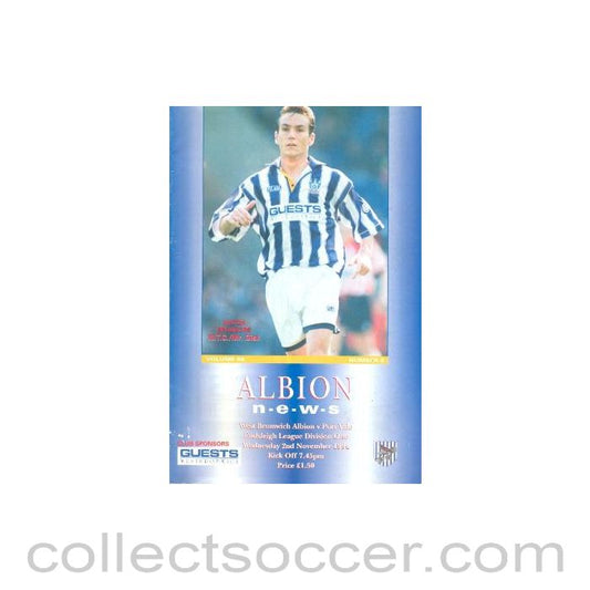 1994 - West Bromwich Albion v Port Vale official programme 02/11/1994