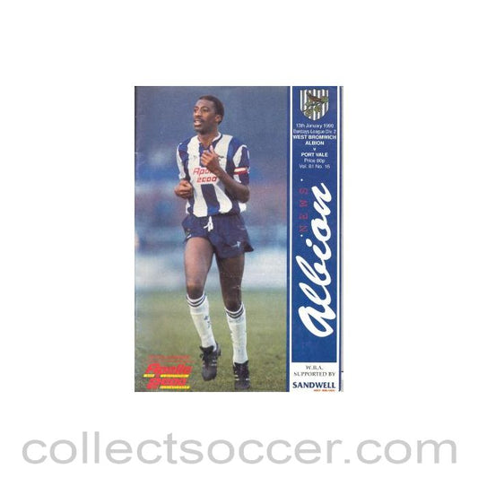 1990 - West Bromwich Albion v Port Vale official programme 13/01/1990 Football League