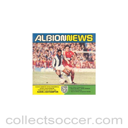 1979 - West Bromwich Albion v Southampton official programme 08/05/1979 Football League