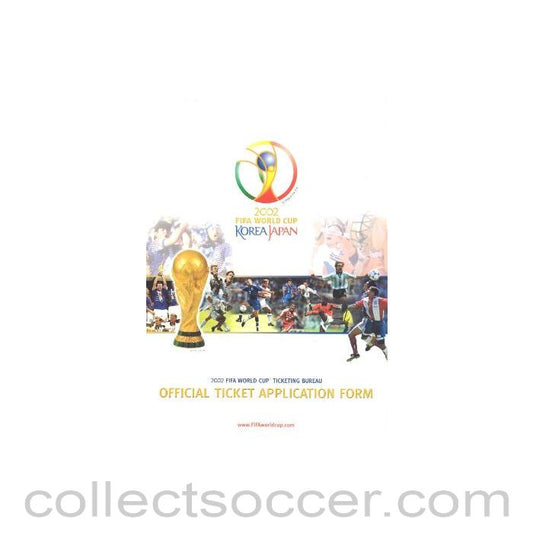 2002 World Cup Korea Japan Official Ticket Application Form