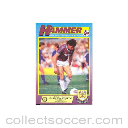 1986 - West Ham United v Charlton Athletic official programme 25/10/1986 Football League