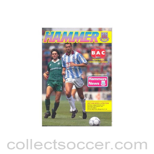 1991 - West Ham United v Luton Town official programme 17/08/1991