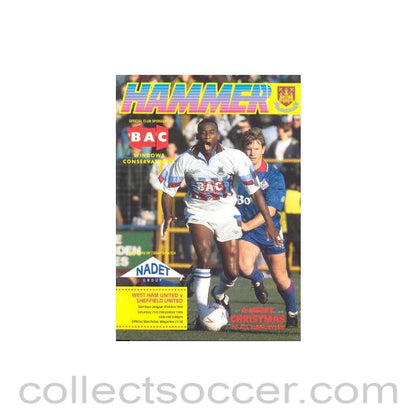 1991 - West Ham United v Sheffield United official programme 21/12/1991