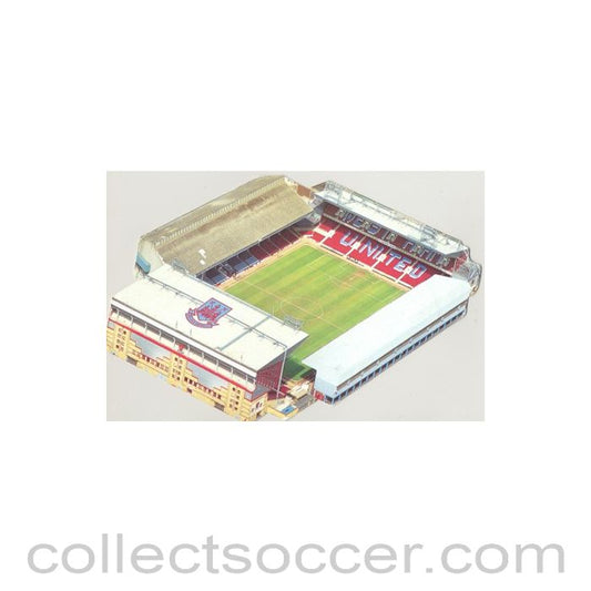 West Ham United Stadium postcard with the shape of the stadium