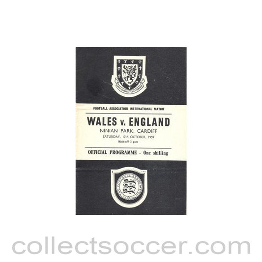 1959 - Wales v England official programme 17/10/1959