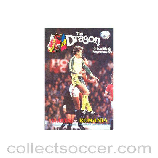 1983 - Wales v Romania official programme 12/10/1983