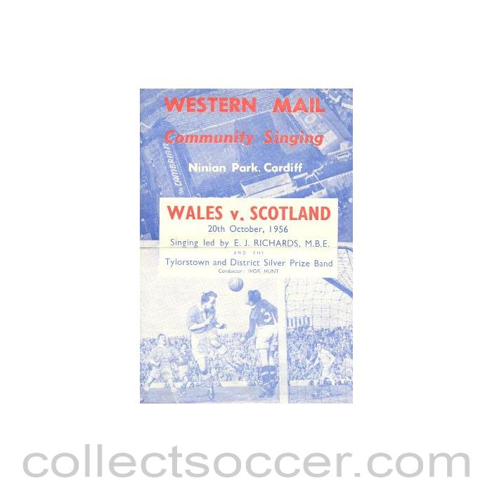 1956 - Wales v Scotland official programme 20/10/1956