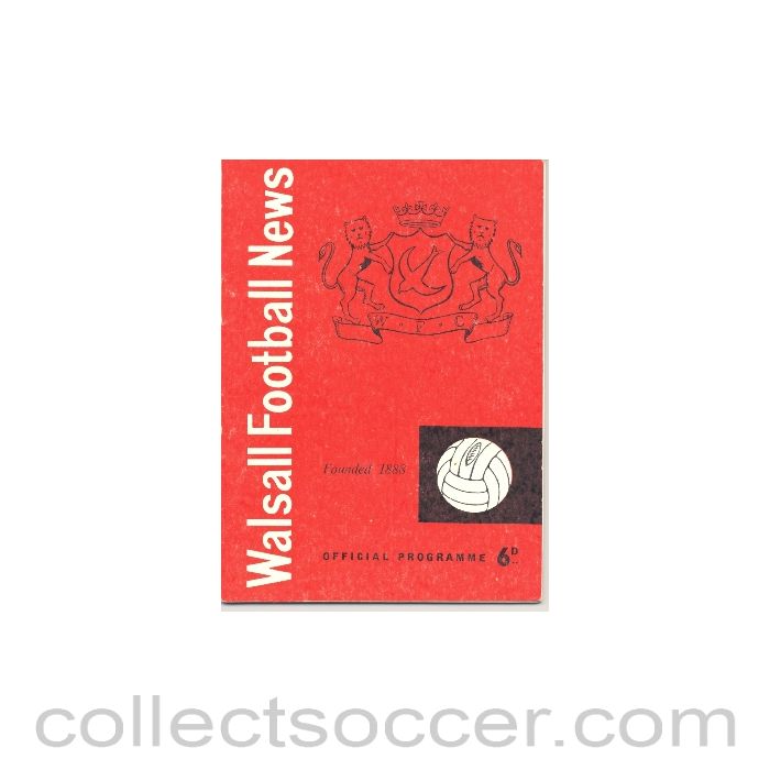 1962 - Walsall v Chelsea official programme 10/11/1962