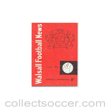 1962 - Walsall v Chelsea official programme 10/11/1962